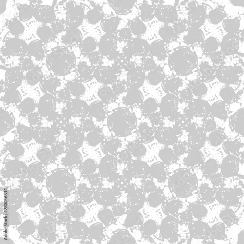 Decorative seamless pattern. Motley creative monochrome background. Abstract stains or blots.