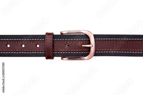 Close Up Of Brown Leather Belt