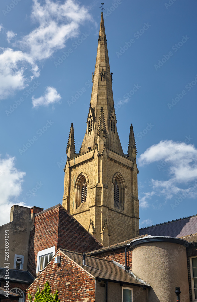Spire of Cathedral Church of St Marie. Sheffield. England