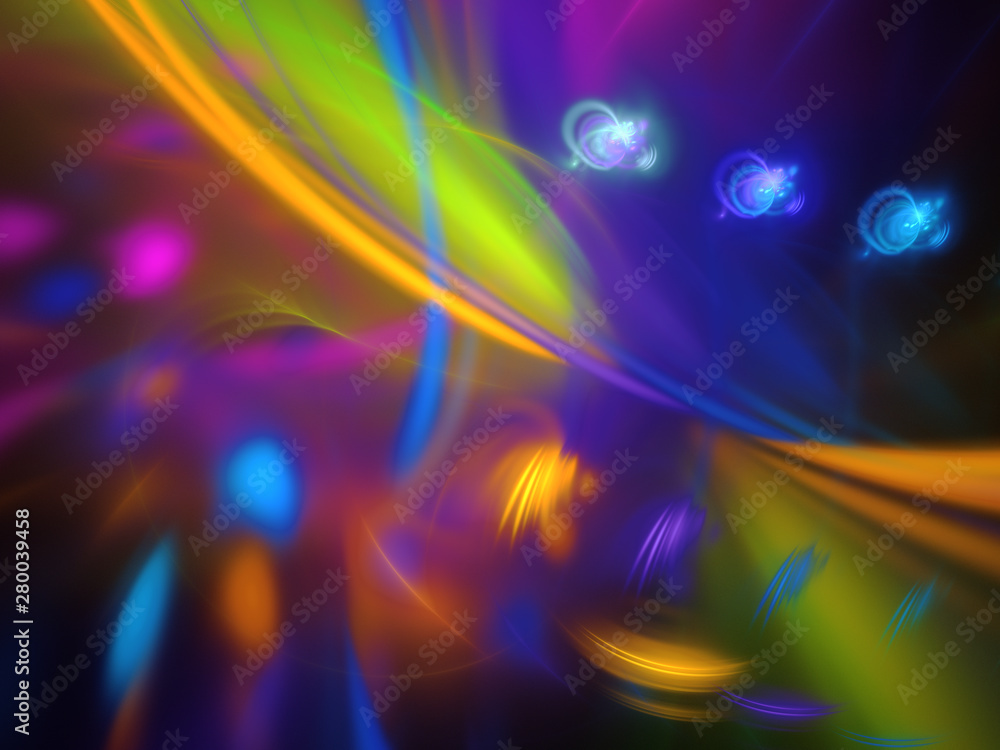 Obraz premium rainbow abstract fractal background 3d rendering illustration