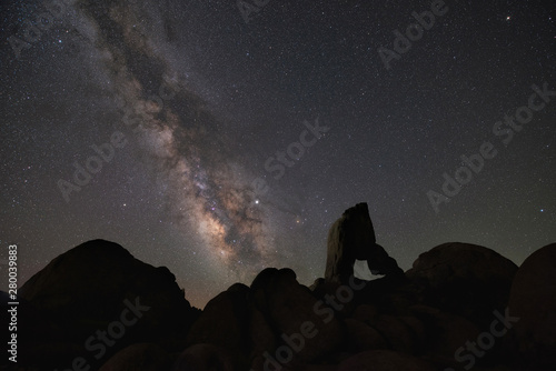 Milky Way Galaxy behind the silhouette of Boot Arch in Alabama Hills, California 