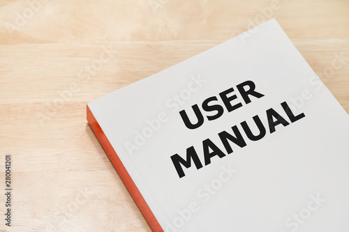User manual book on the table photo