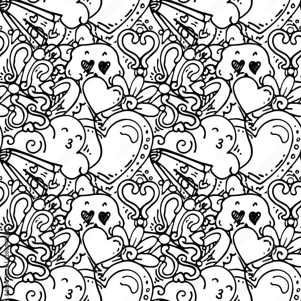 Graffiti seamless pattern with love style doodles. Vector background with childish swag and crazy elements Graffiti seamless pattern with love style doodles. Vector background with childish swag and crazy elements