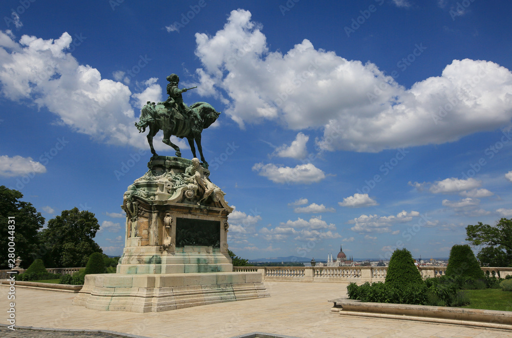 Monument to Eugene of Savoy near the Royal Palace of Budapest in Hungary