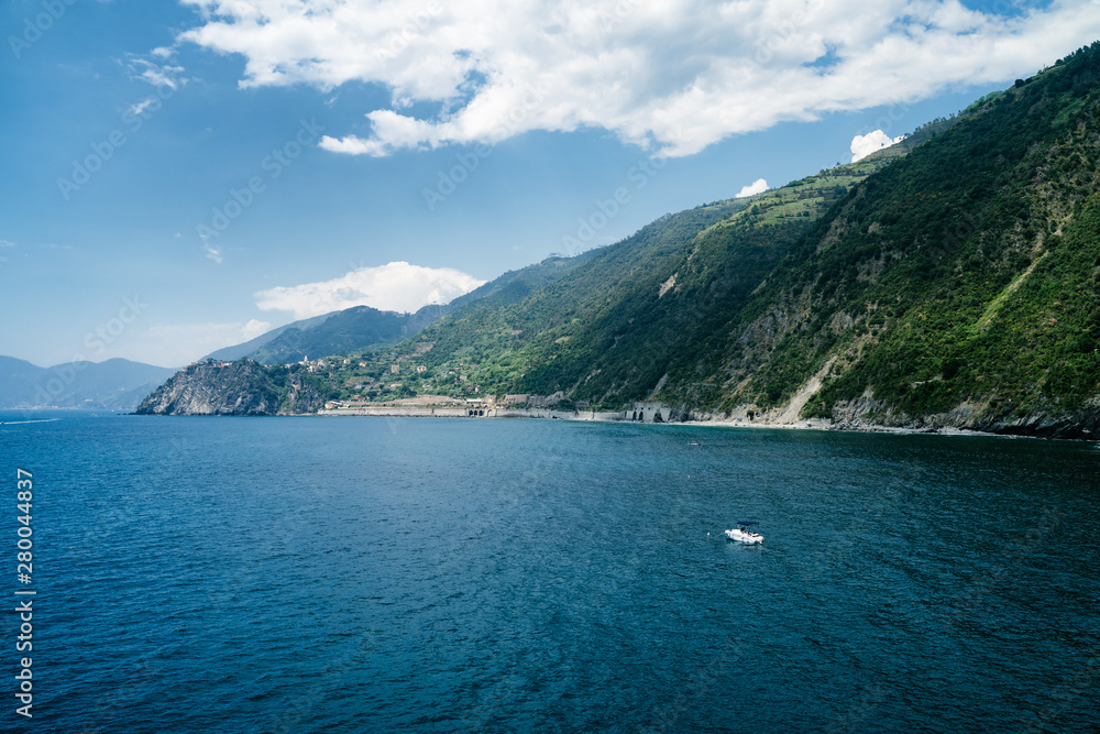 Nature sea landscape at Cinque Terre, Liguria seascape, Italy