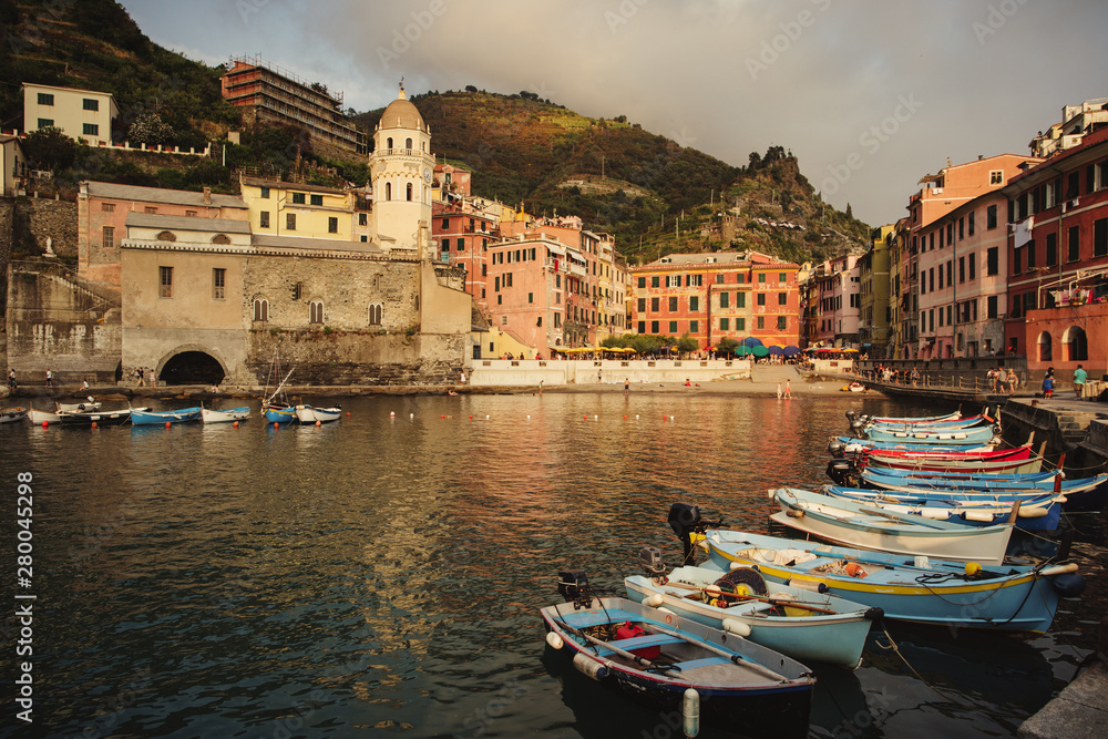 Vernazza town in Cinque Terre, Italy in the summer