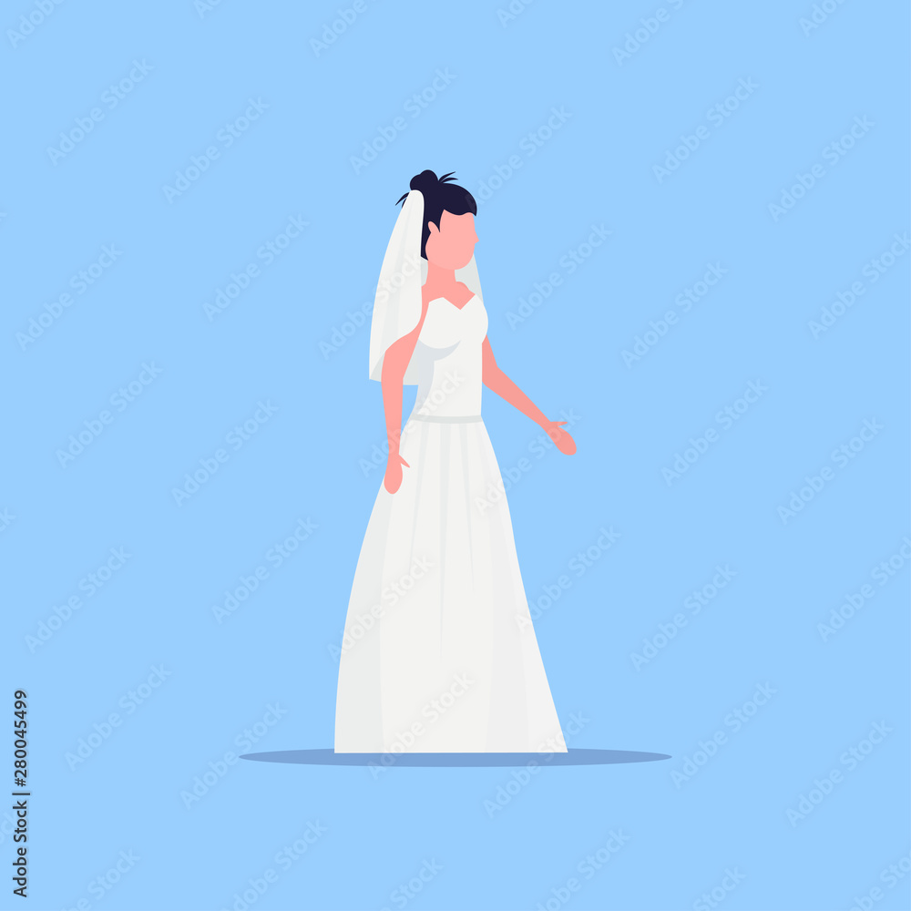 Romantic bride in white dress young girl Romantic bride in white dress young girl