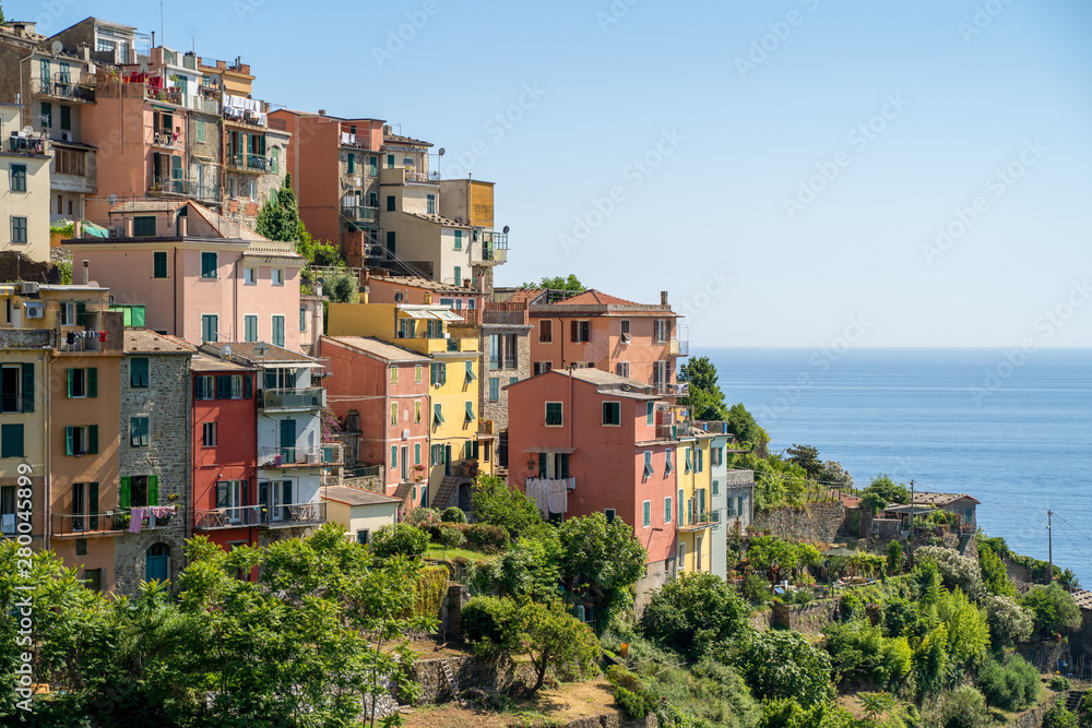 Corniglia town at Cinque Terre, Italy in the summer