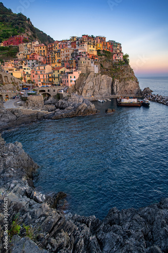 Manarola town in Cinque Terre, Italy in the summer