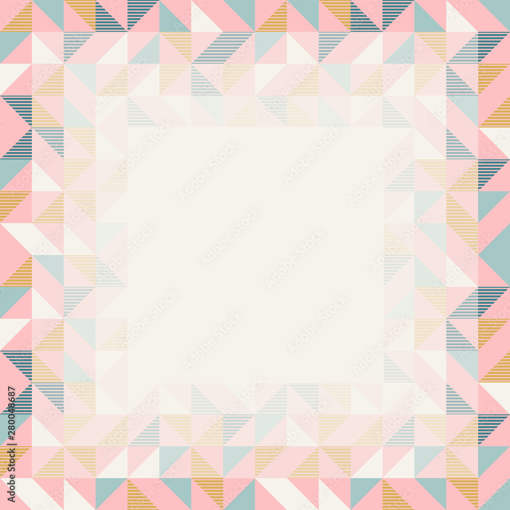 Square frame in retro colors, abstract geometric background pattern Square frame in retro colors, abstract geometric background pattern