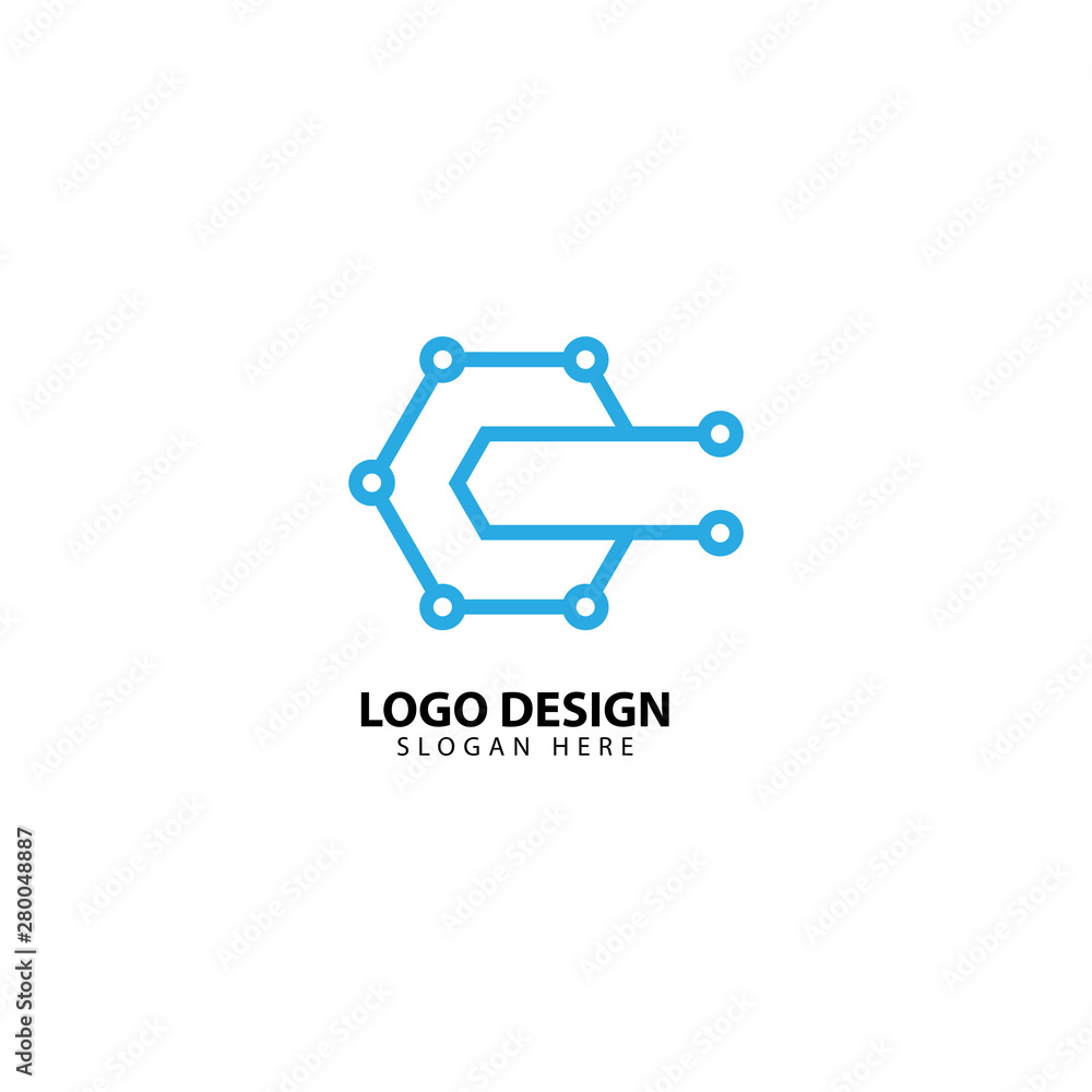Digital Technology Logo Design Icon