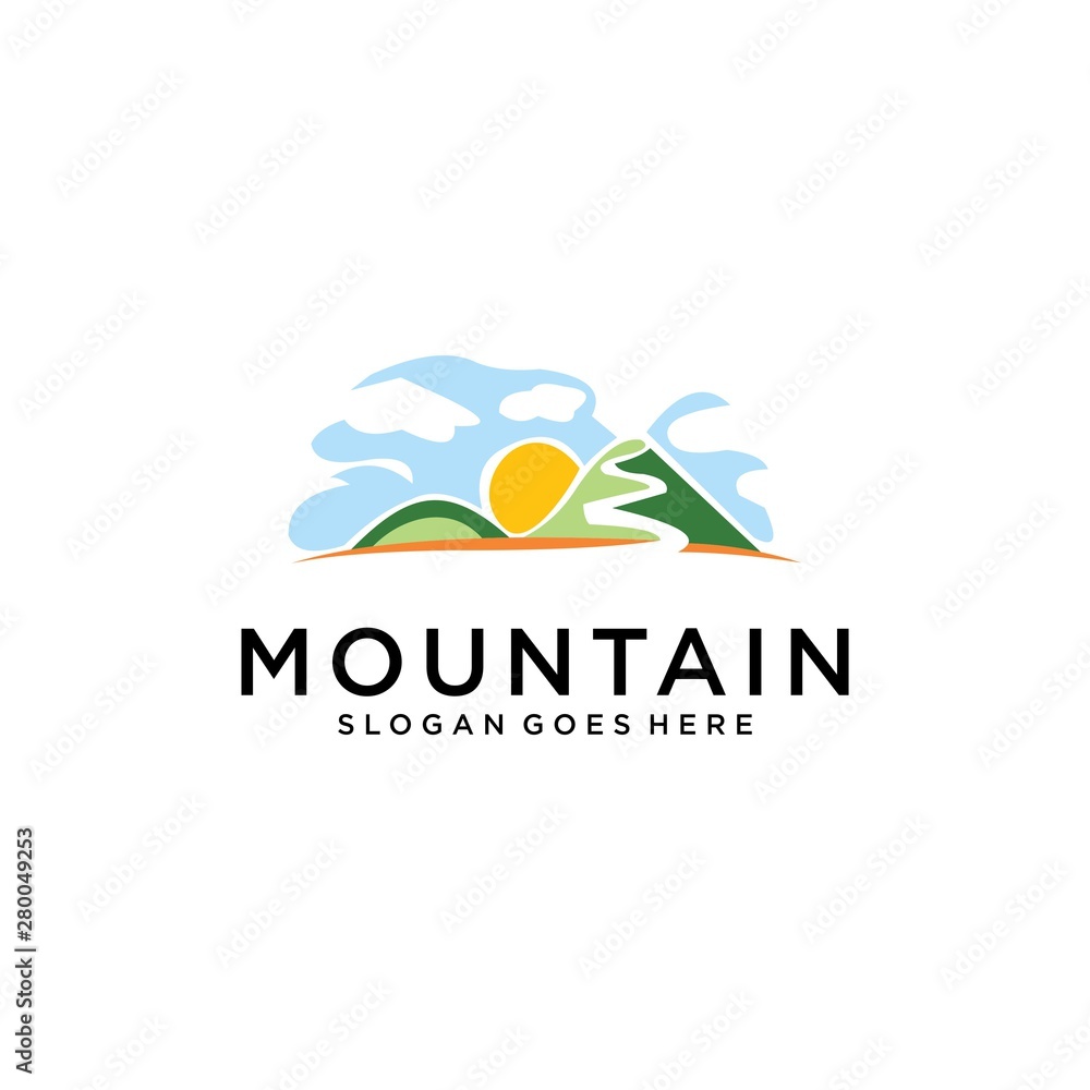 Fototapeta premium Mountain peak summit logo design
