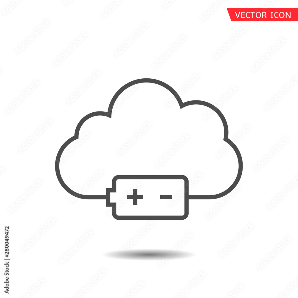 Cloud and battery icon Cloud and battery icon
