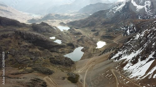winding gravel road to a 5000m pass photo