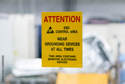 ESD Control Area label photo