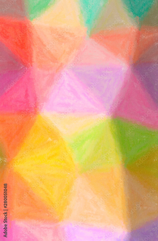 Abstract illustration of green, orange, pink, purple, red, yellow Wax Crayon background