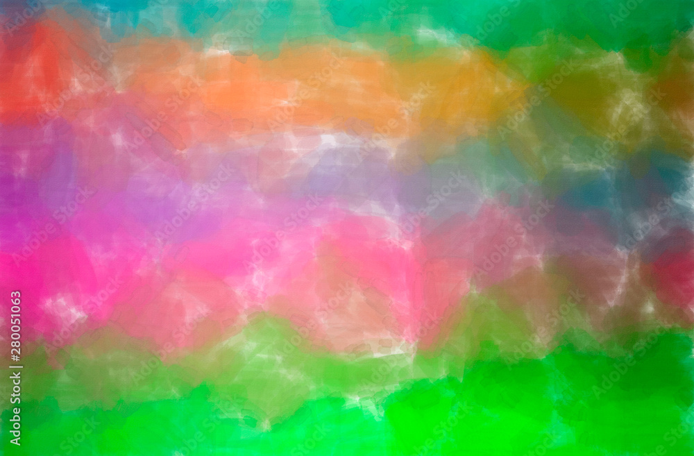 Obraz premium Abstract illustration of green, pink, red Watercolor with low coverage background