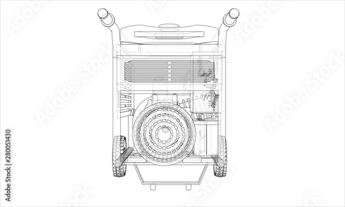 Outline portable gasoline generator vector photo