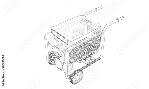 Outline portable gasoline generator vector photo