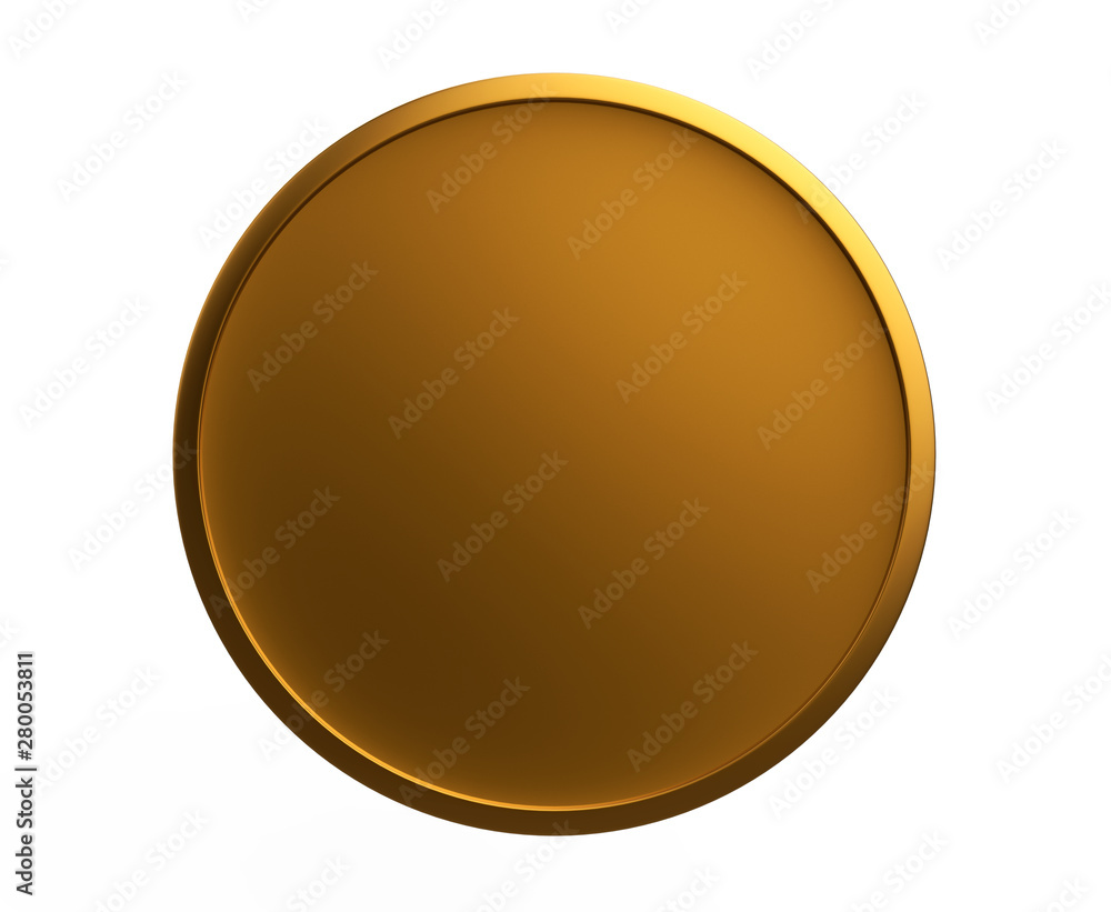 Gold Button Medal Icon Coin 3d Render Template Gold Button Medal Icon Coin 3d Render Template