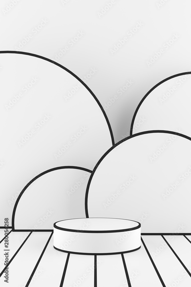 3d render abstract outline mock up scene. white podium and white background for product. 3d render abstract outline mock up scene. white podium and white background for product.