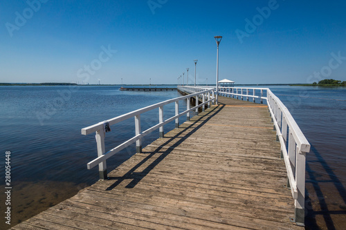 Footbridge on the Szczecinski lagoon in Stepnica  Poland
