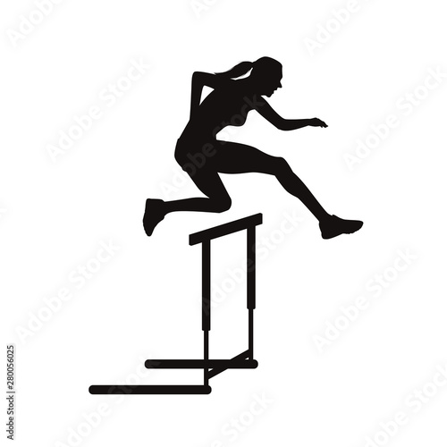 Woman Hurdlers Silhouette