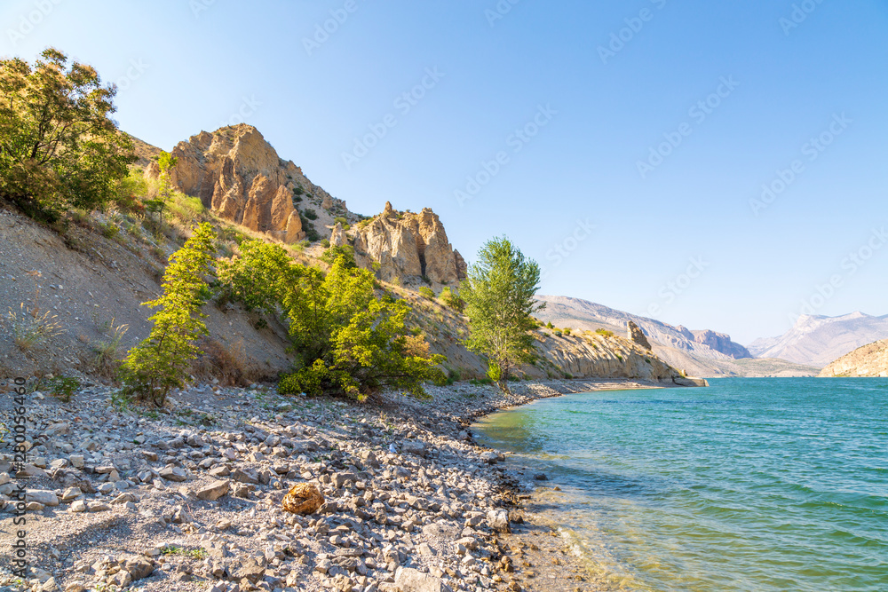Tortum (uzundere) lake during summer time in Erzurum, Turkey