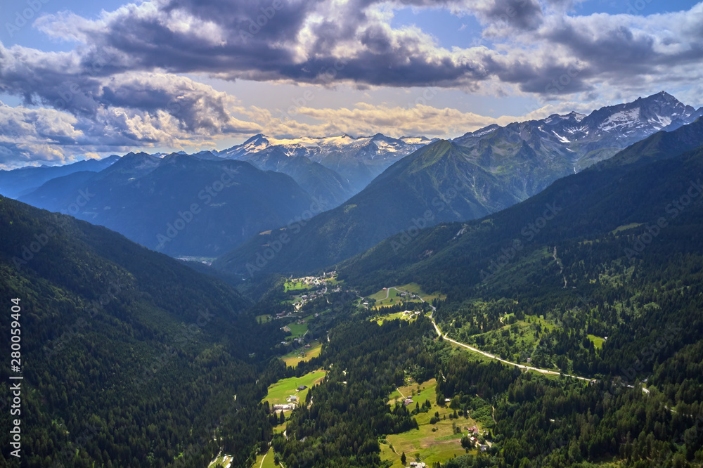 Aerial photography with drone. Great view of the Madonna di Campiglio Italy ski resort summer time. Aerial photography with drone. Great view of the Madonna di Campiglio Italy ski resort summer time.