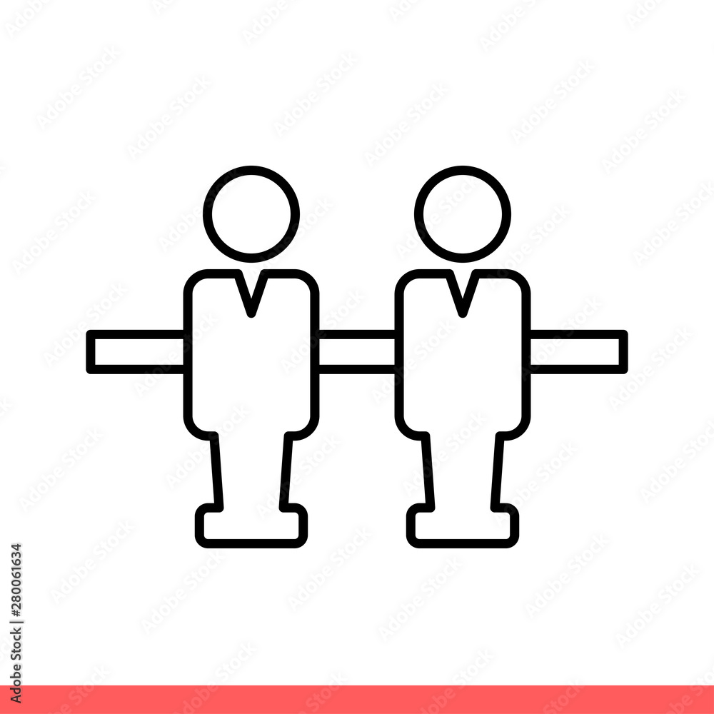 Foosball icon, football symbol. Simple, flat design isolated on white background for web or mobile app