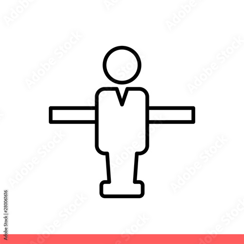 Foosball icon, football symbol. Simple, flat design isolated on white background for web or mobile app