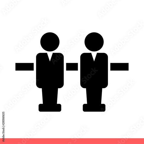 Foosball icon, football symbol. Simple, flat design isolated on white background for web or mobile app