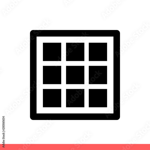Grid icon symbol. Simple, flat design isolated on white background for web or mobile app