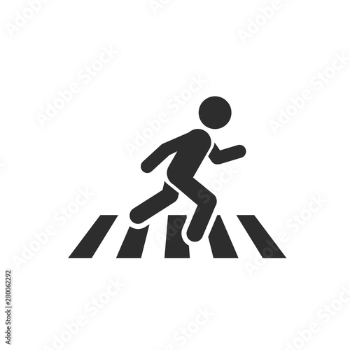 Pedestrian crosswalk icon template color editable. Street crossing symbol vector sign isolated on white background. Simple logo vector illustration for graphic and web design.