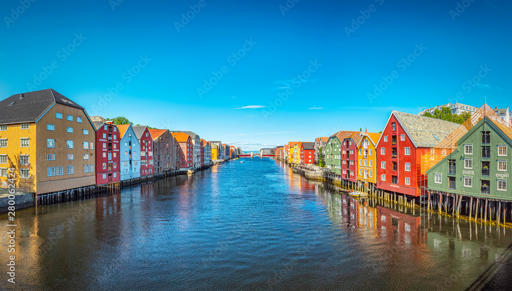 Trondheim River Nidelva Dockside Warehouses