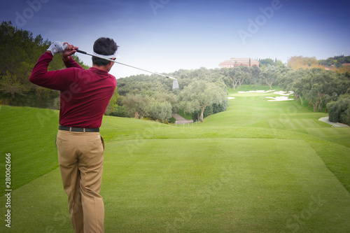 man golfer on a golf course