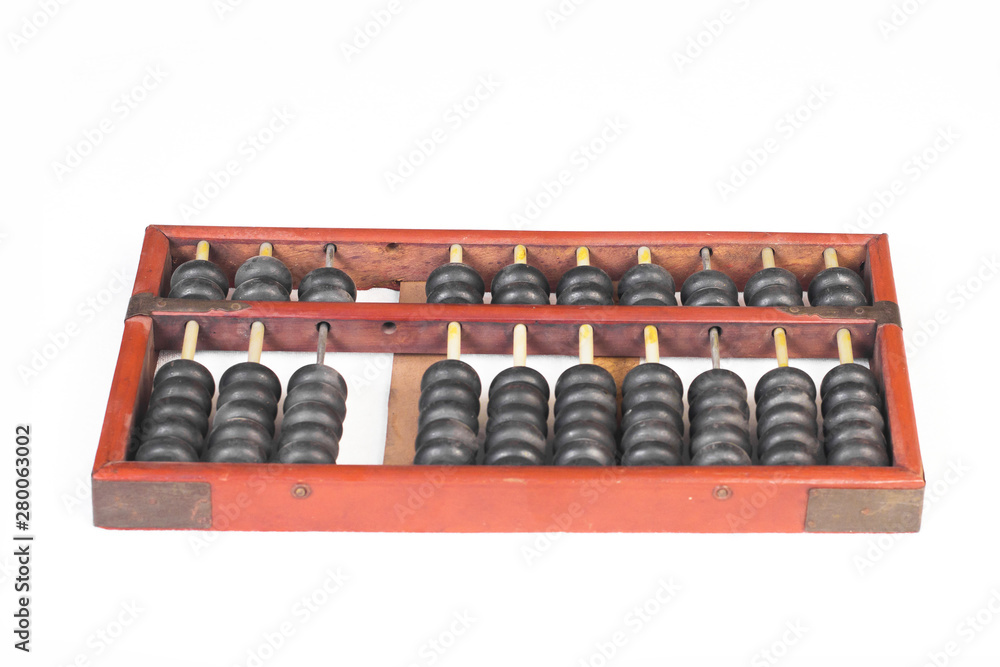 Old wooden abacus object on white background. Old wooden abacus object on white background.