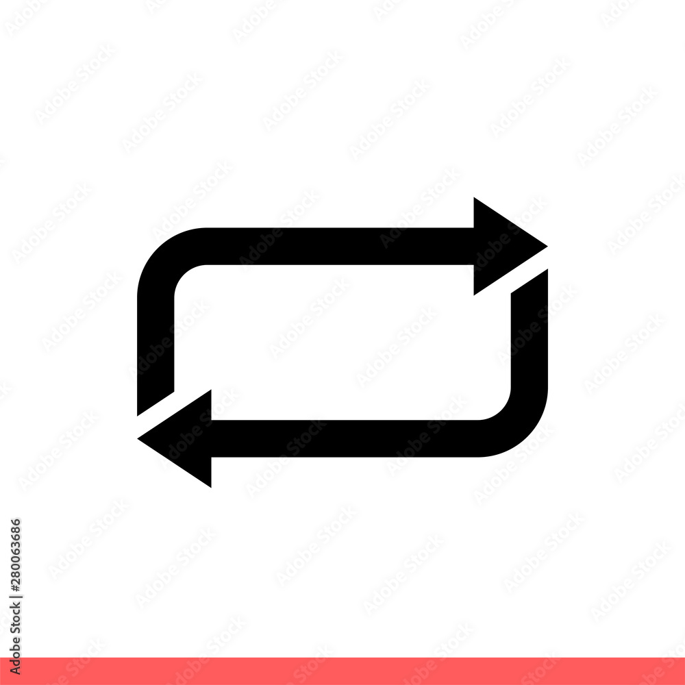 Repeat icon, loop symbol. Simple, flat design isolated on white background for web or mobile app Repeat icon, loop symbol. Simple, flat design isolated on white background for web or mobile app