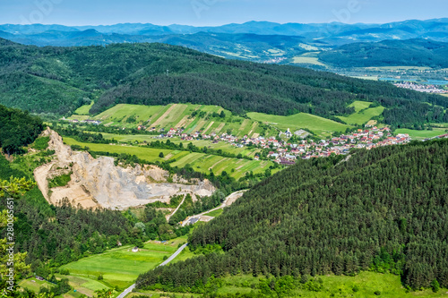 Jablonove village from Sulov rocks, Slovakia