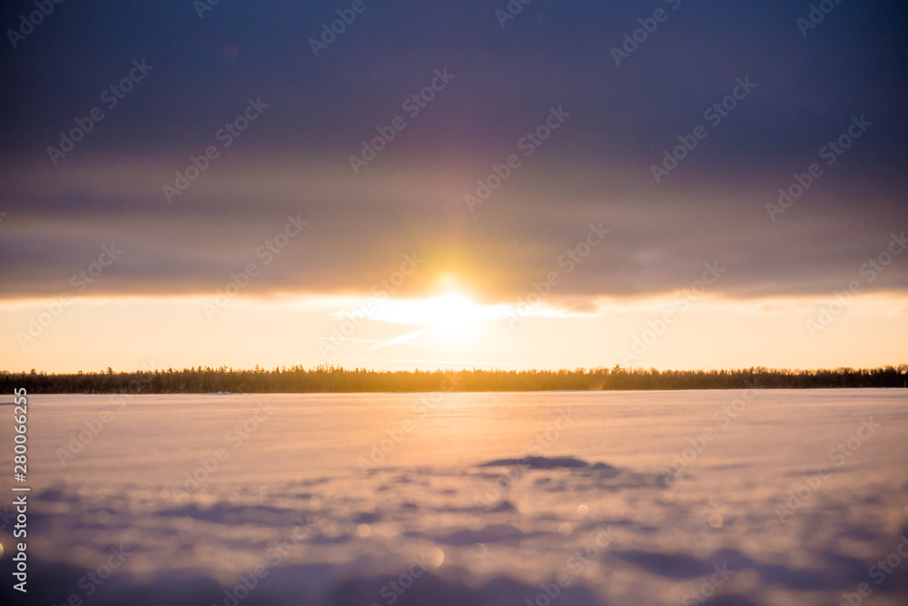 Sunset over the snow Sunset over the snow