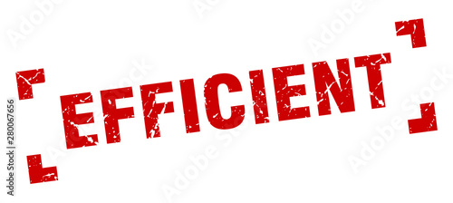 efficient stamp. efficient square grunge sign. efficient