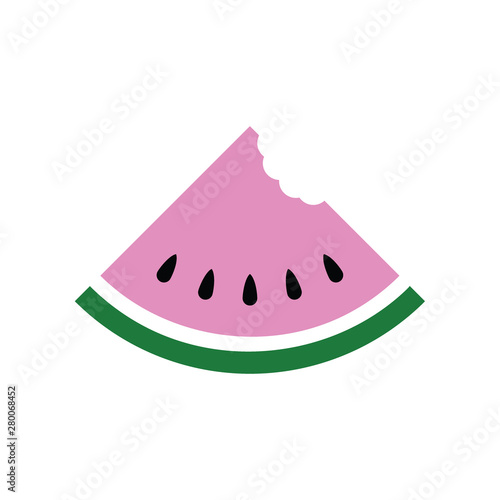 Simple watermelon slice isolated on white