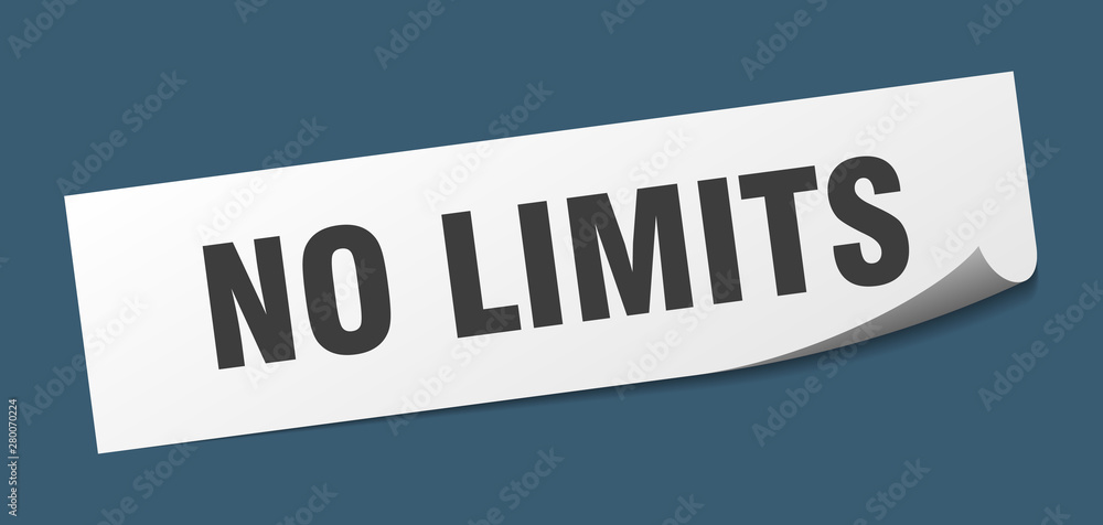 no limits sticker. no limits square isolated sign. no limits