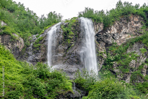 The highest waterfall  falling from a cliff