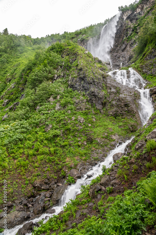 The highest waterfall, falling from a cliff