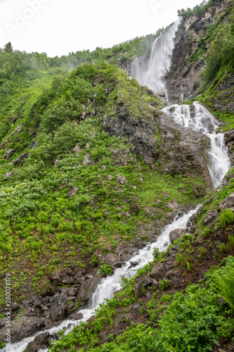 The highest waterfall  falling from a cliff