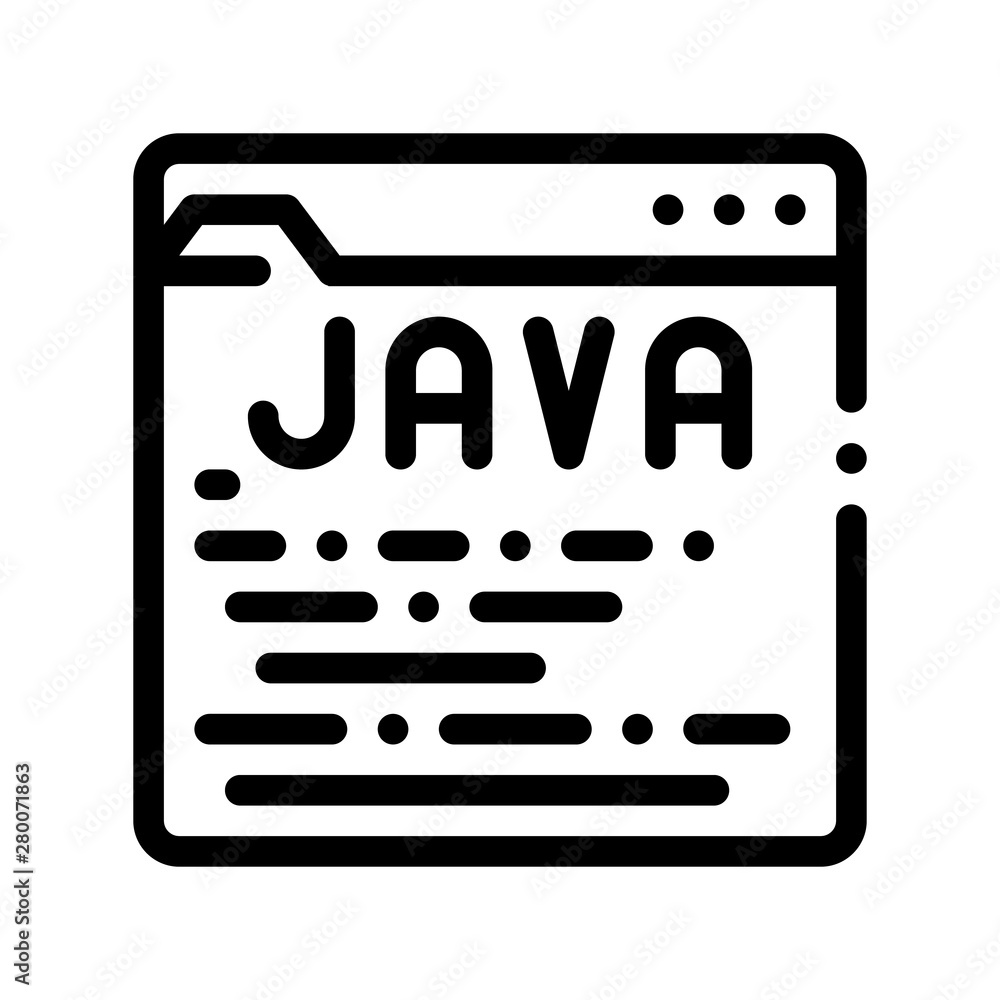 Coding Language Java System Vector Thin Line Icon. Digital Script Function Coding File, Data Encryption Linear Pictogram. Web Development, Programming Bug Fixing Contour Illustration Coding Language Java System Vector Thin Line Icon. Digital Script Function Coding File, Data Encryption Linear Pictogram. Web Development, Programming Bug Fixing Contour Illustration