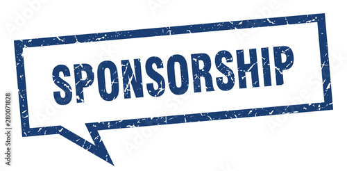 sponsorship sign. sponsorship square speech bubble. sponsorship