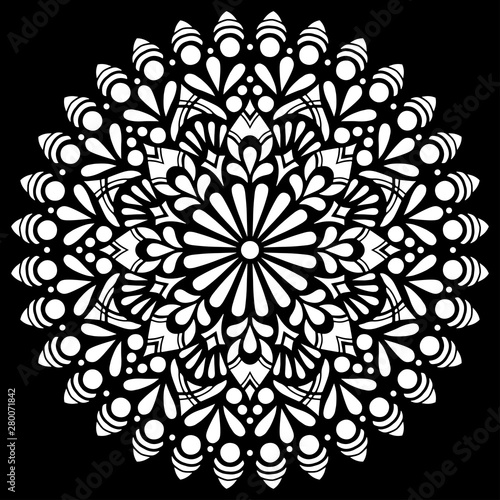Pattern mandala white stencil doodles sketch
