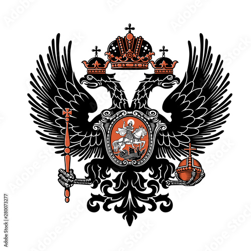 Coat of arms of the Russian Empire. Vector illustration. XIX century.